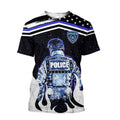 Customize Name Police 3D All Over Printed Unisex Shirts Back To The Blue