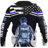 Customize Name Police 3D All Over Printed Unisex Shirts Back To The Blue