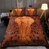 3D Leather Elephant Bedding Set TNA13012101