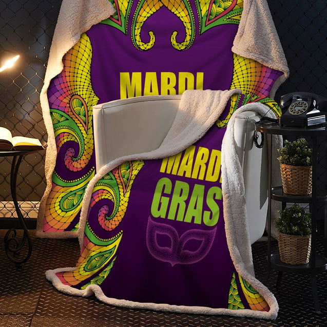 Mardi Gras 3D All Over Printed Blanket