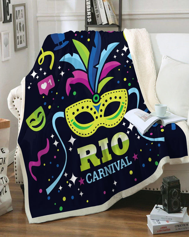 Mardi Gras 3D All Over Printed Blanket