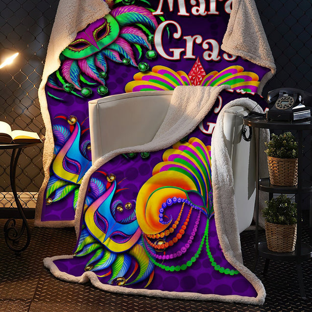 Mardi Gras 3D All Over Printed Blanket