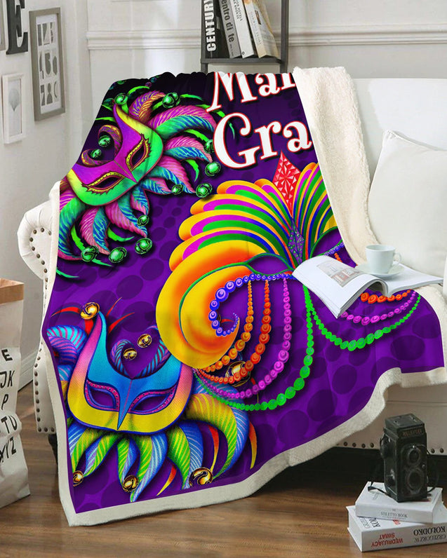 Mardi Gras 3D All Over Printed Blanket