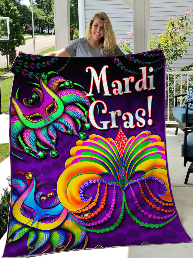 Mardi Gras 3D All Over Printed Blanket