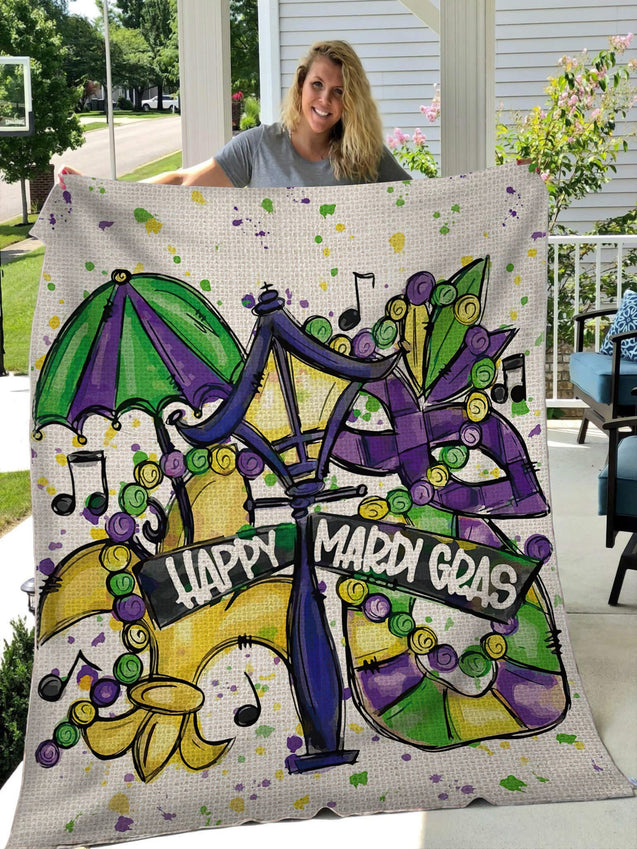 Mardi Gras 3D All Over Printed Blanket