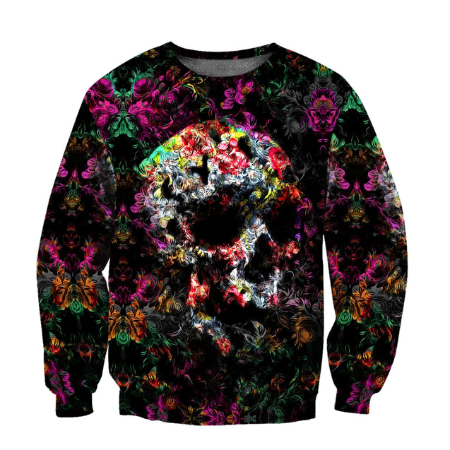 Tropical Skull Hoodie For Men And Women