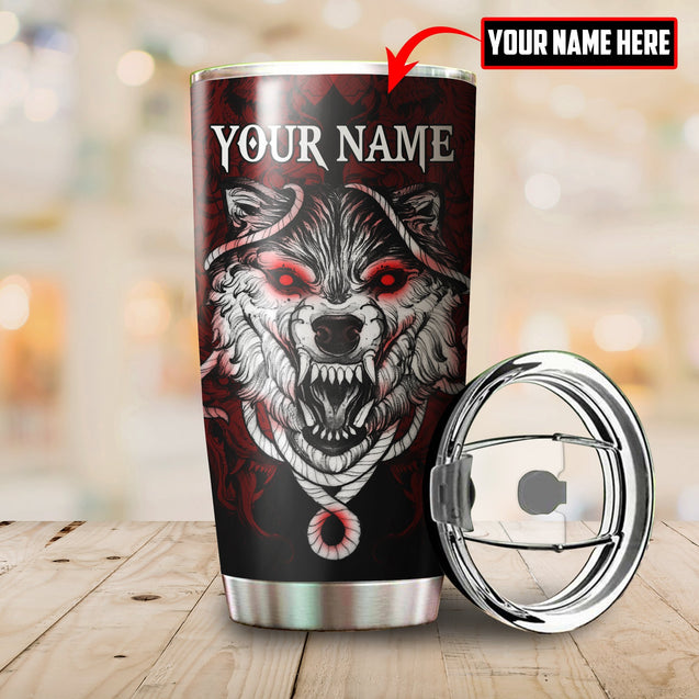 Customize Name Wolf Steel Tumbler