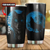 Customize Name Black Wolf Steel Tumbler