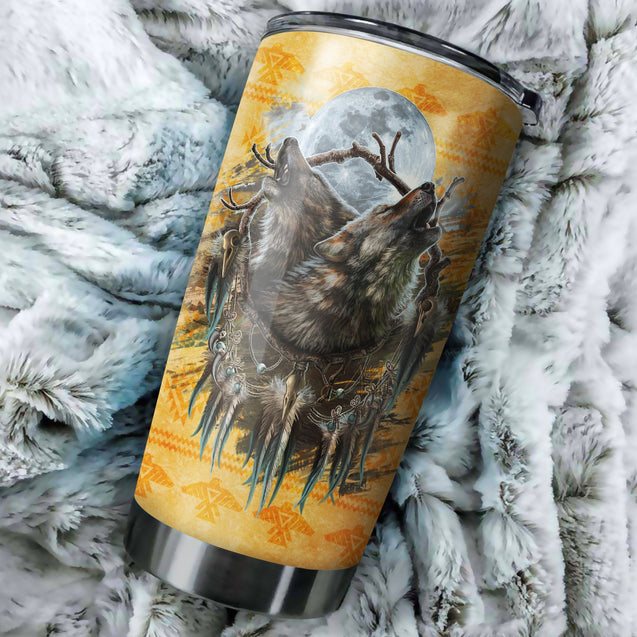 Couple Wolf Steel Tumbler