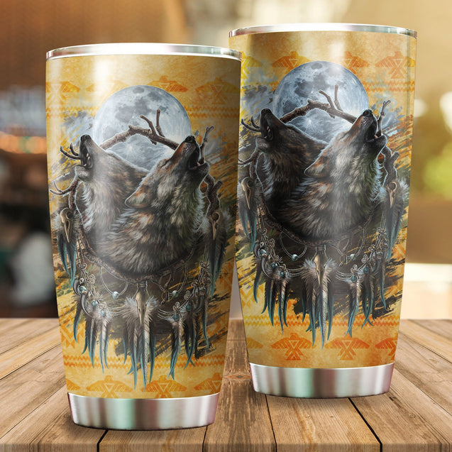 Couple Wolf Steel Tumbler