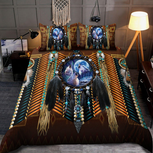 Native Wolf 3D All Over Printed Bedding Set