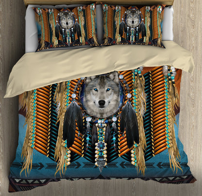 Native Wolf 3D All Over Printed Bedding Set