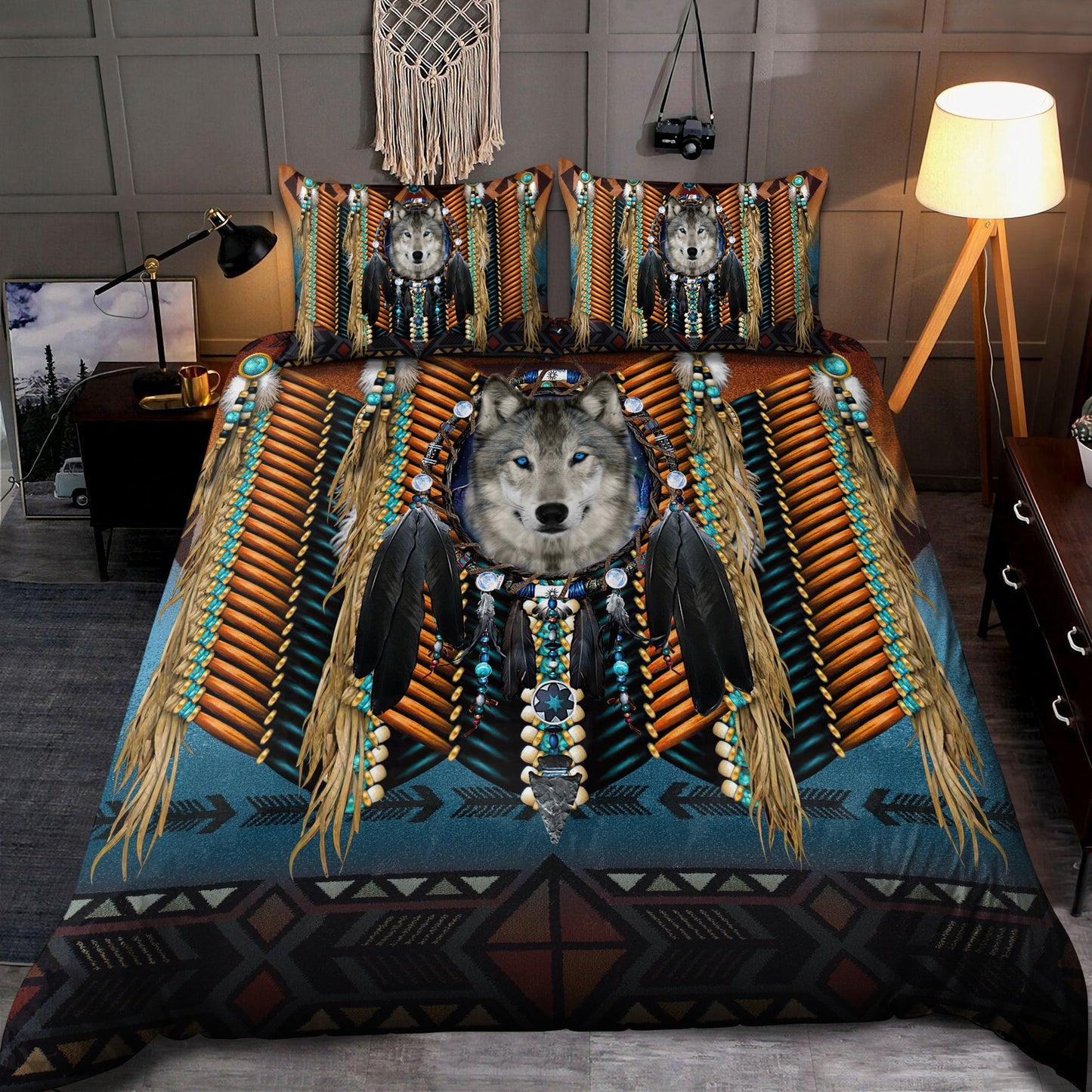 Native Wolf 3D All Over Printed Bedding Set