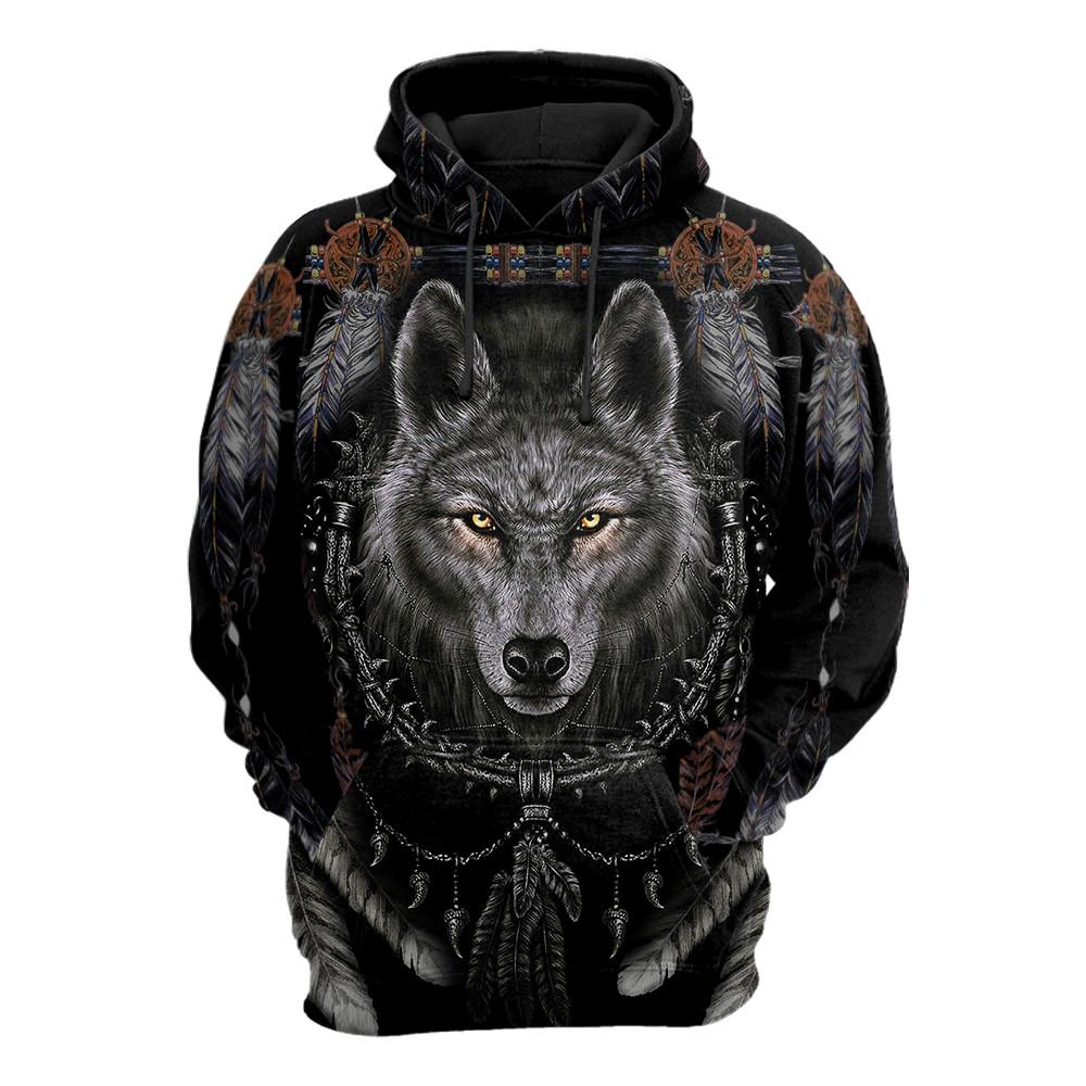 Wolf Native American 3D Over Printed Unisex Shirt