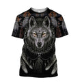 Wolf Native American 3D Over Printed Unisex Shirt