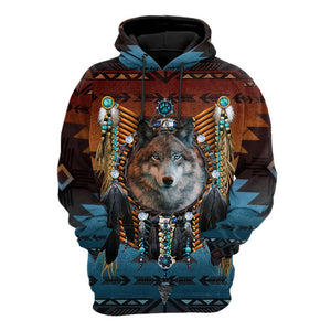 Wolf Native American 3D All Over Printed Unisex Shirts No 13