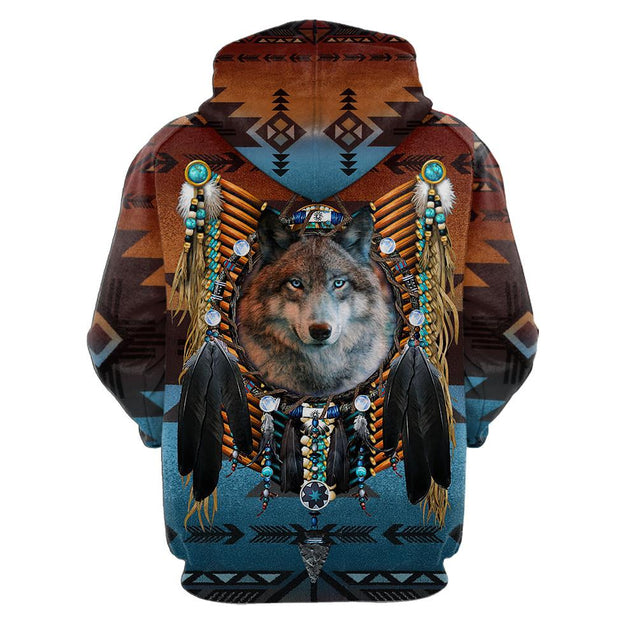 Wolf Native American 3D All Over Printed Unisex Shirts No 13