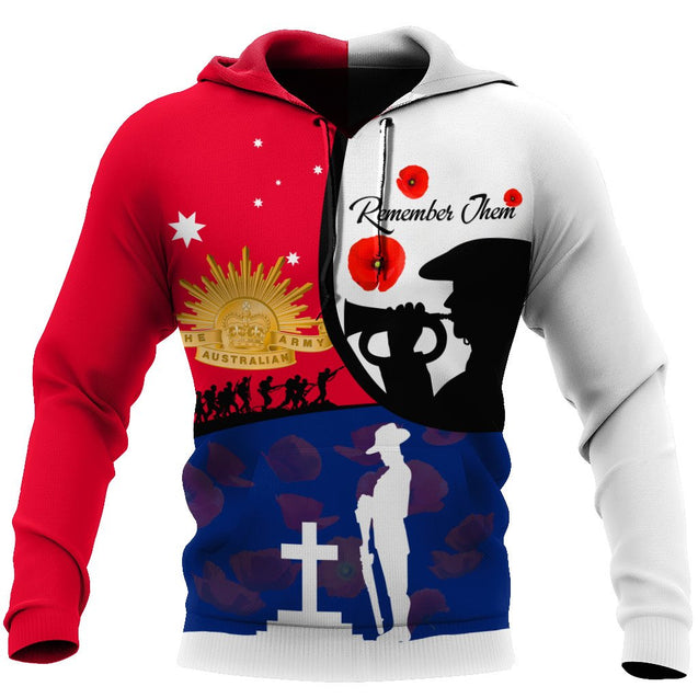 Premium Unisex Hoodie Remember Them Anzac Day ML