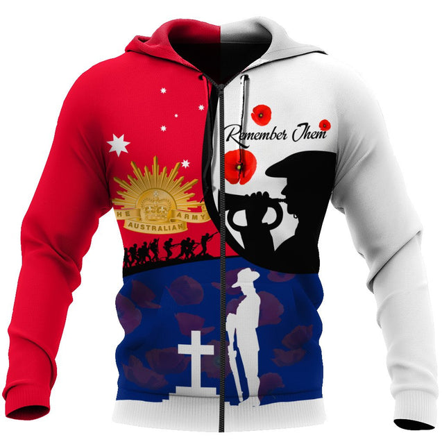 Premium Unisex Hoodie Remember Them Anzac Day ML