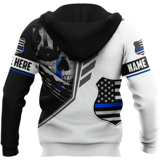 Customize Name Police 3D All Over Printed Unisex Shirts Skull