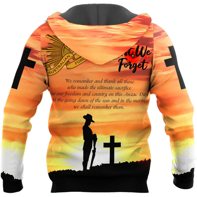 Premium Unisex Hoodie Lest We Forget Anzac Day ML