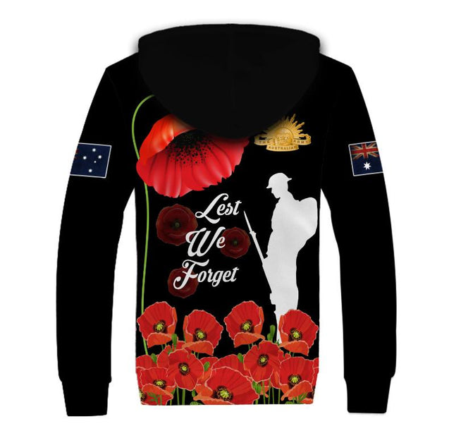 Premium Unisex Hoodie Poppy Flower Lest We Forget Anzac Day ML