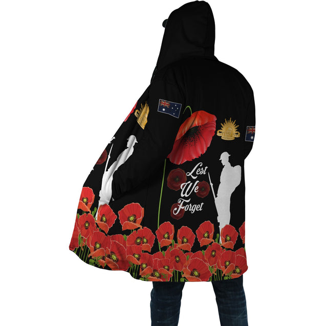 Premium Unisex Hoodie Poppy Flower Lest We Forget Anzac Day ML