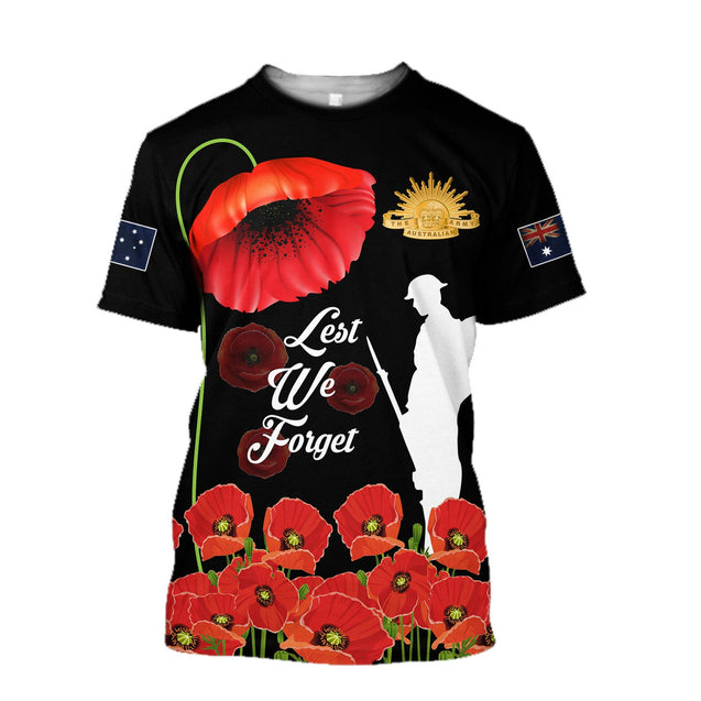 Premium Unisex Hoodie Poppy Flower Lest We Forget Anzac Day ML