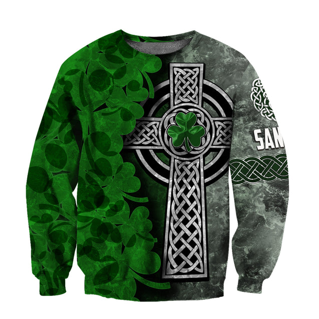 Customize Name Irish Shamrock And Cross Hoodie For Men And Women TNA25022102