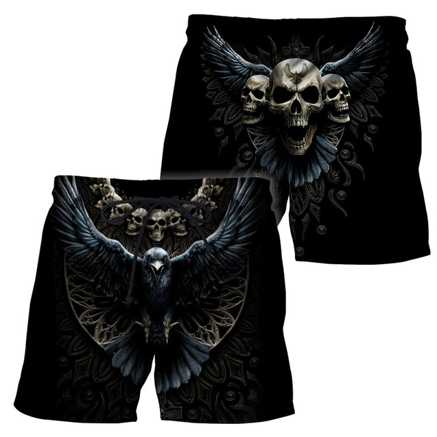 Raven Skull Hoodie For Men And Women TNA26022102