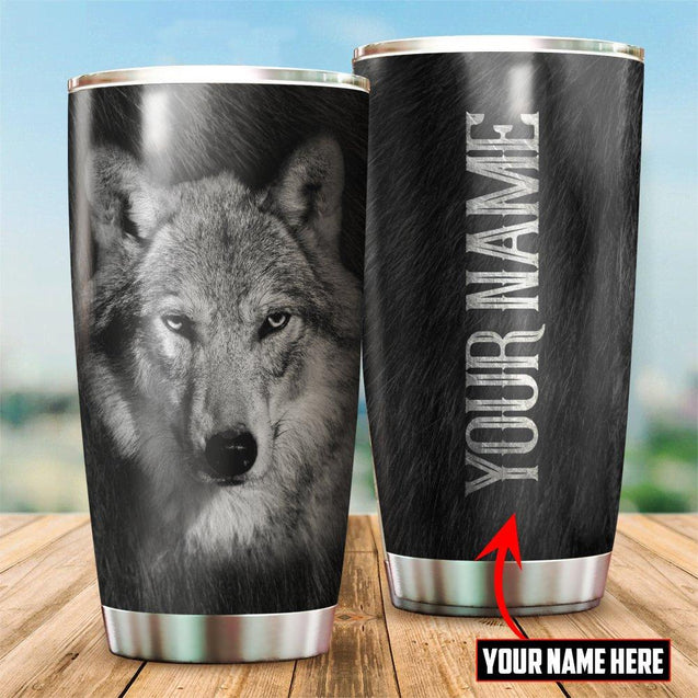 Customize name Wolf Steel Tumbler