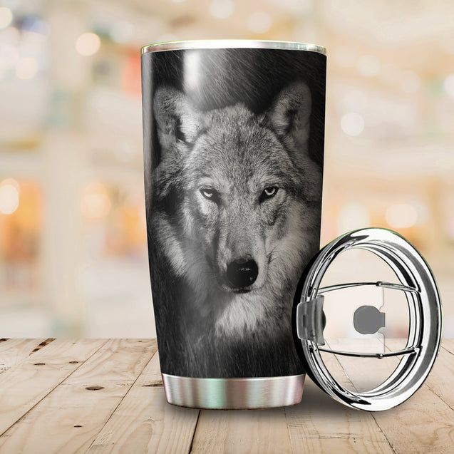 Customize name Wolf Steel Tumbler