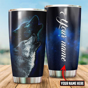 Customize name Wolf Steel Tumbler