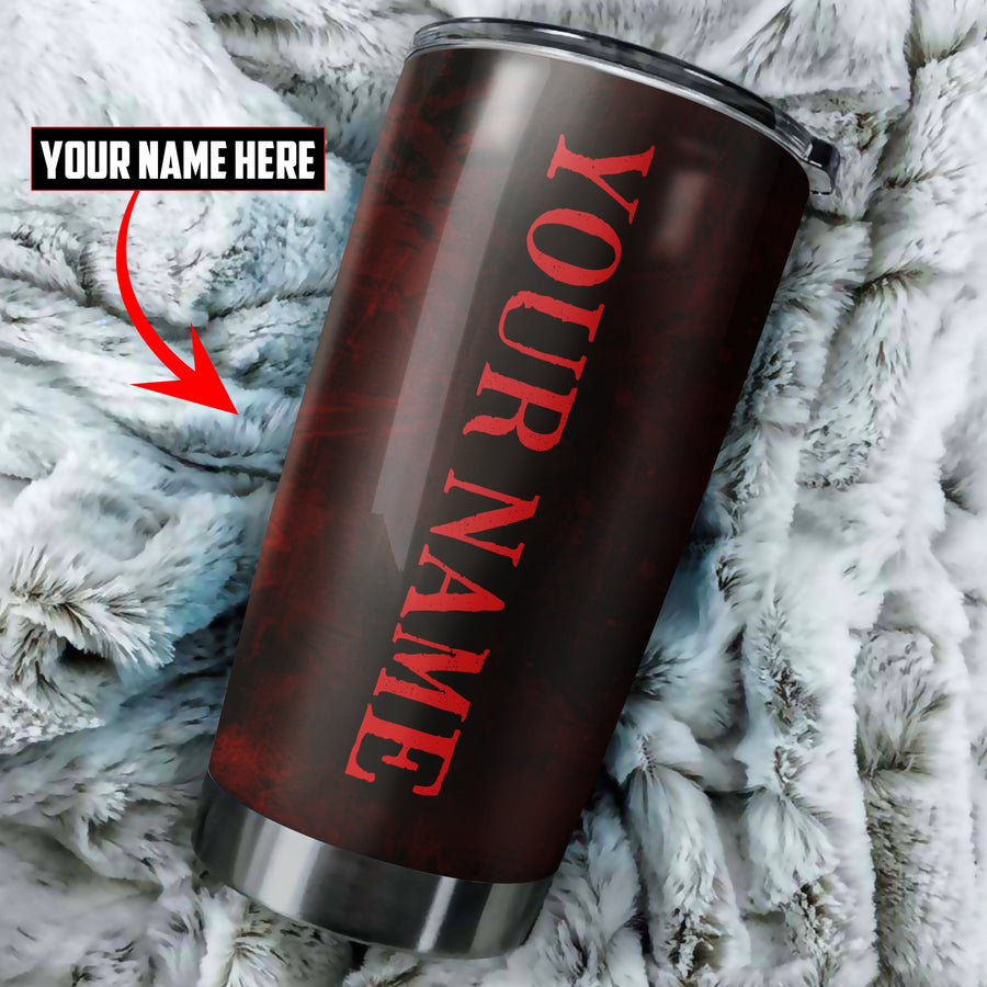 I Do Not Fear the Valley Customize name Wolf Steel Tumbler