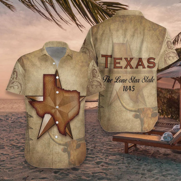 Texas The Lone Star State 3D All Over Printed Hawaii Shirt