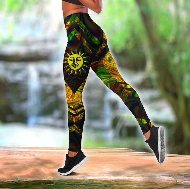 Take A Trip Hippie Combo Hollow Tank Top And Legging Outfit AM1120530