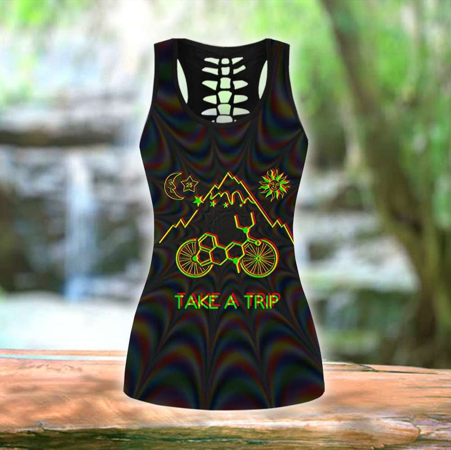 Take A Trip Hippie Combo Hollow Tank Top And Legging Outfit AM1120530