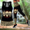 Three Wise Skull Combo Hollow Tank Top And Legging Outfit TR04032101
