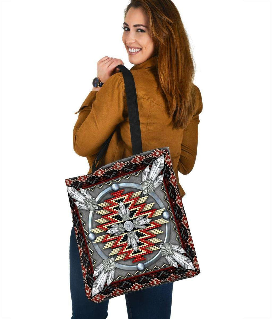 Native American 3D Printed Canvas Tote Bag