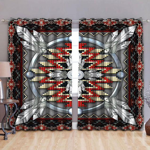 Native American Pattern 3D All Over Printed Window Curtains