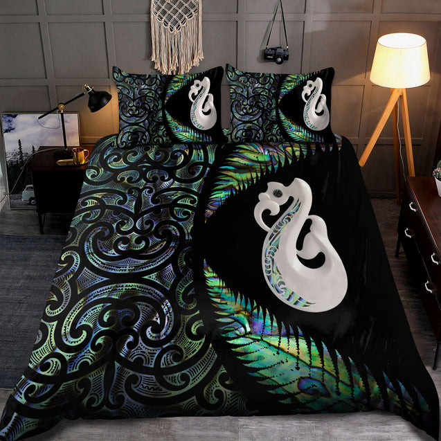 New Zealand Maori Manaia Paua Shell Bedding Set - Circle Style ML