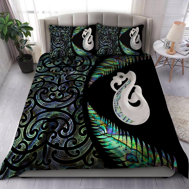 New Zealand Maori Manaia Paua Shell Bedding Set - Circle Style ML