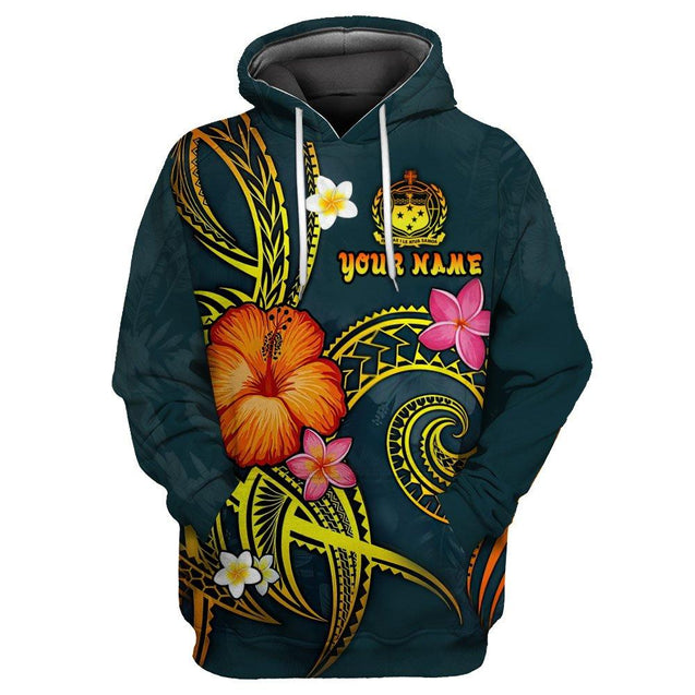 Polynesian Hawaii Personalized Name 3D Unisex Hoodie