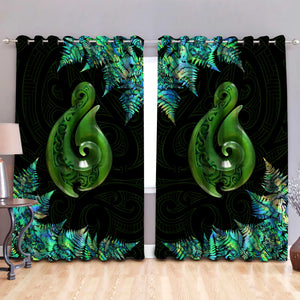 New Zealand Maori Manaia Paua Shell Window Curtains ML