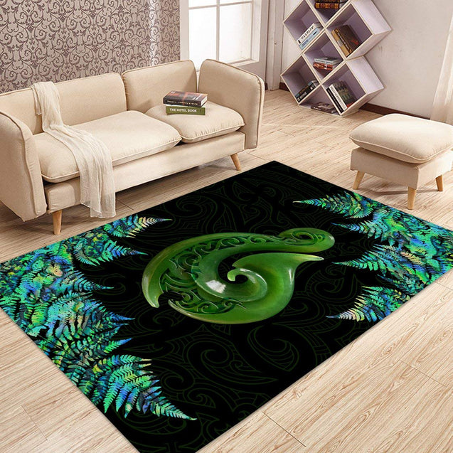 New Zealand Maori Manaia Paua Shell Rug ML  TR22032105