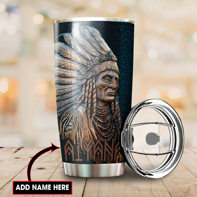 Customized Name Native American Steel Tumbler