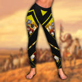 Wolf Native American 3D All Over Printed Legging + Hollow Tank Combo