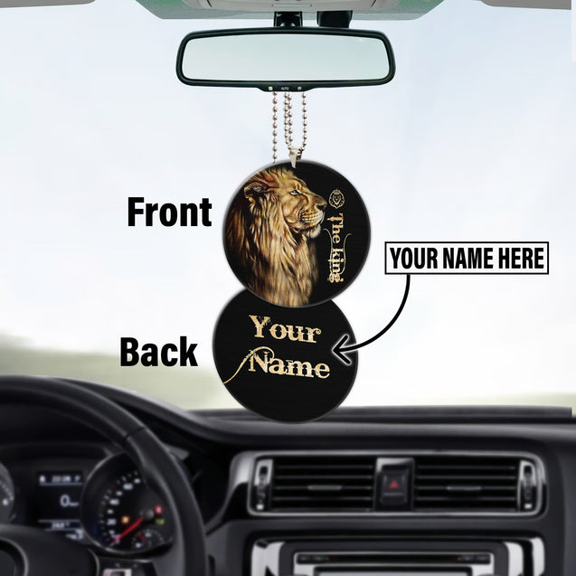 Customized Name King Lion Unique Design Car Hanging Ornament