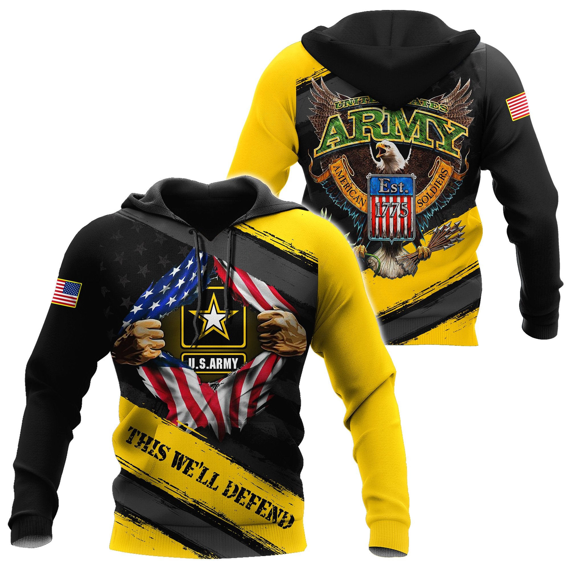 United States Army 3D All Over Printed Unisex Shirts