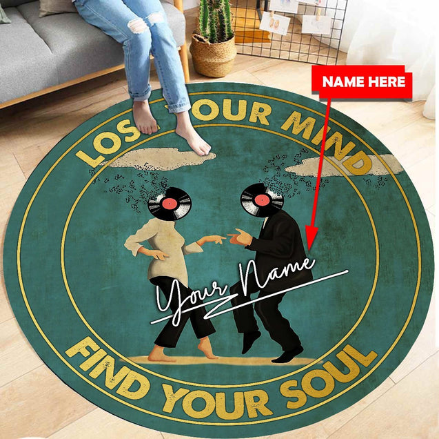 Customize Name Vinyl Record Circle Rug DA24052108